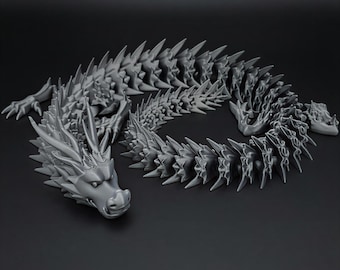 Articulated Long Dragon STL | Flexi Dragon 3D Print File