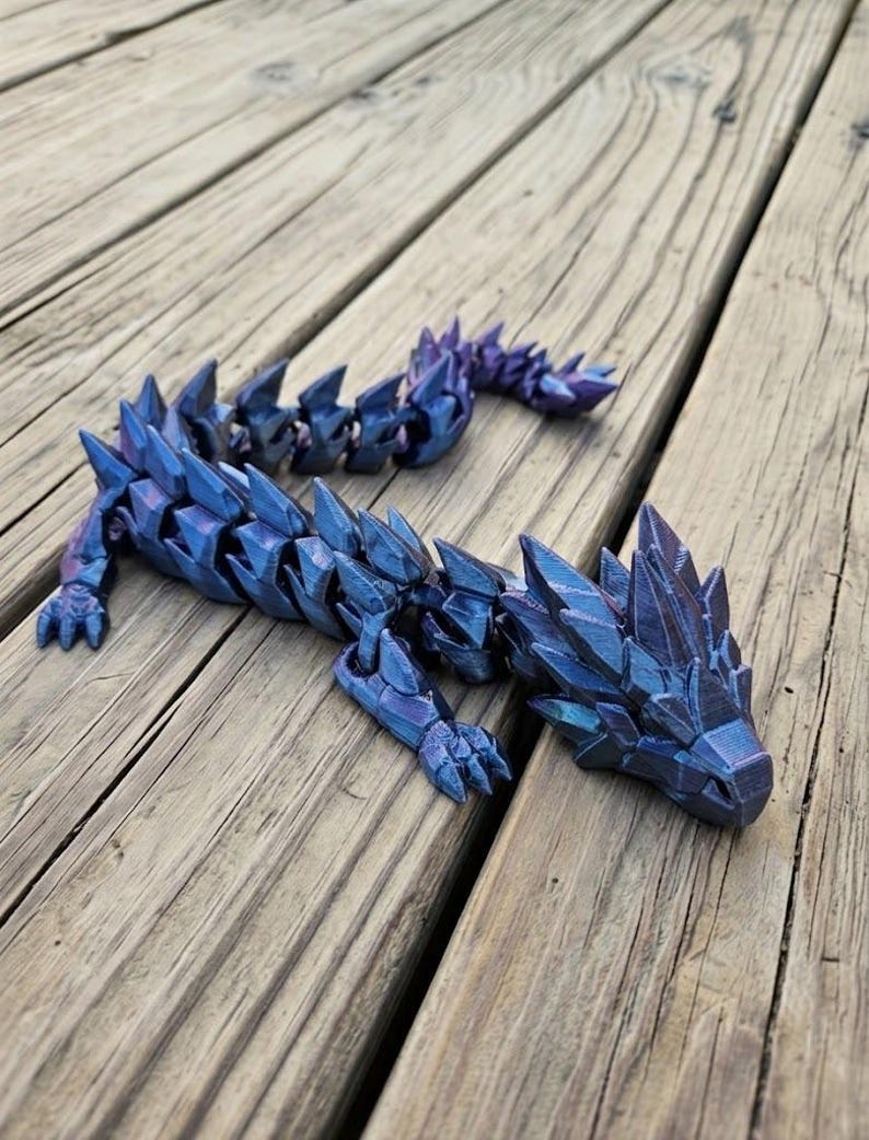 Articulated Crystal Spine Dragon STL | Flexi Dragon 3D Print File - Etsy