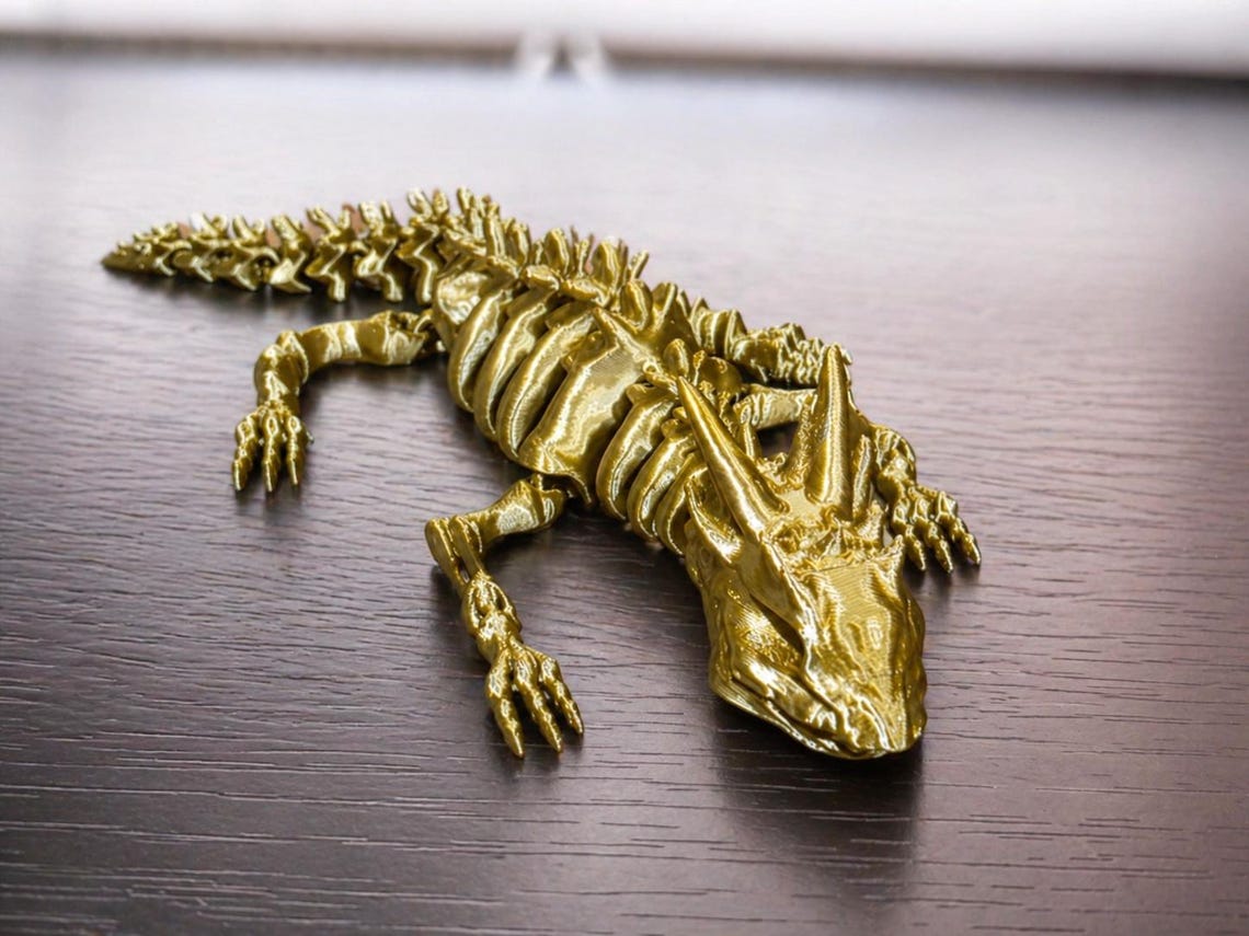 Skeleton Dragon STL | Articulated Flexi Dragon 3D Print File - Etsy