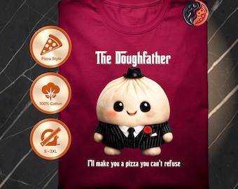 Grappige pizza-T-shirt | De deegvader | Godfather parodie pizzacadeau | Italiaans T-shirt maffiabaas | Cadeau pizzaliefhebber | Shirt pizza vader