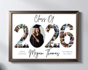 Class of 2026 Graduation Photo Collage Template (Instant Download)