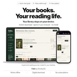 Reading Journal App & Book Tracker | Digital Reading Log, TBR List, Book Review Journal | Works Offline, No Subscription