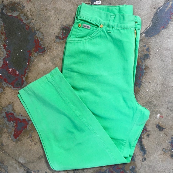 Escada 1990s Neon Mint Green High Waisted Selena J