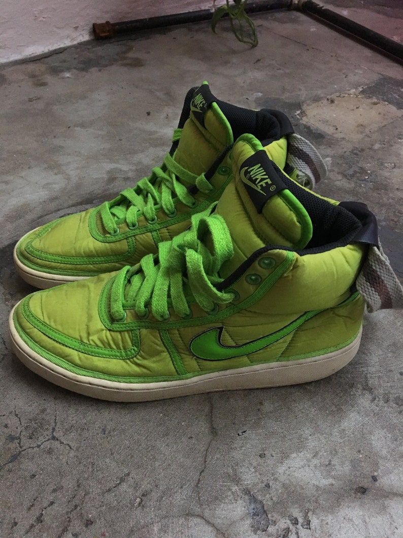 Nike Vandal Neon Green High Top Basketball Sneakers | Etsy