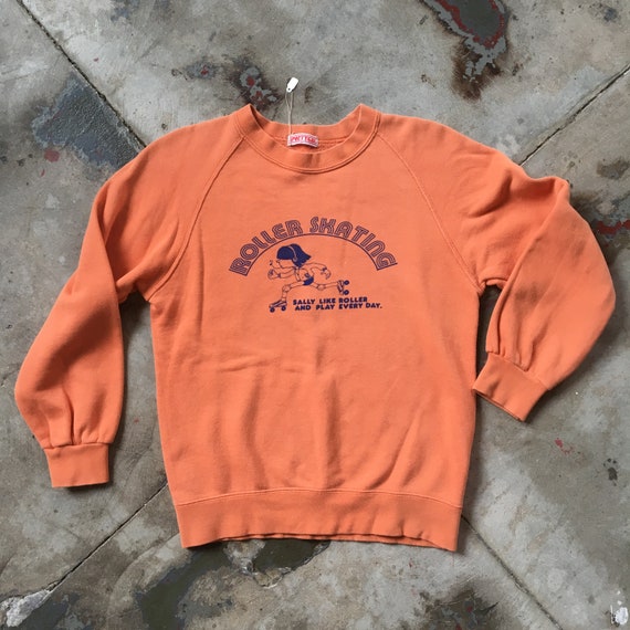 1970s Sally Roller Skating Sweatshirt Xs S Walkman