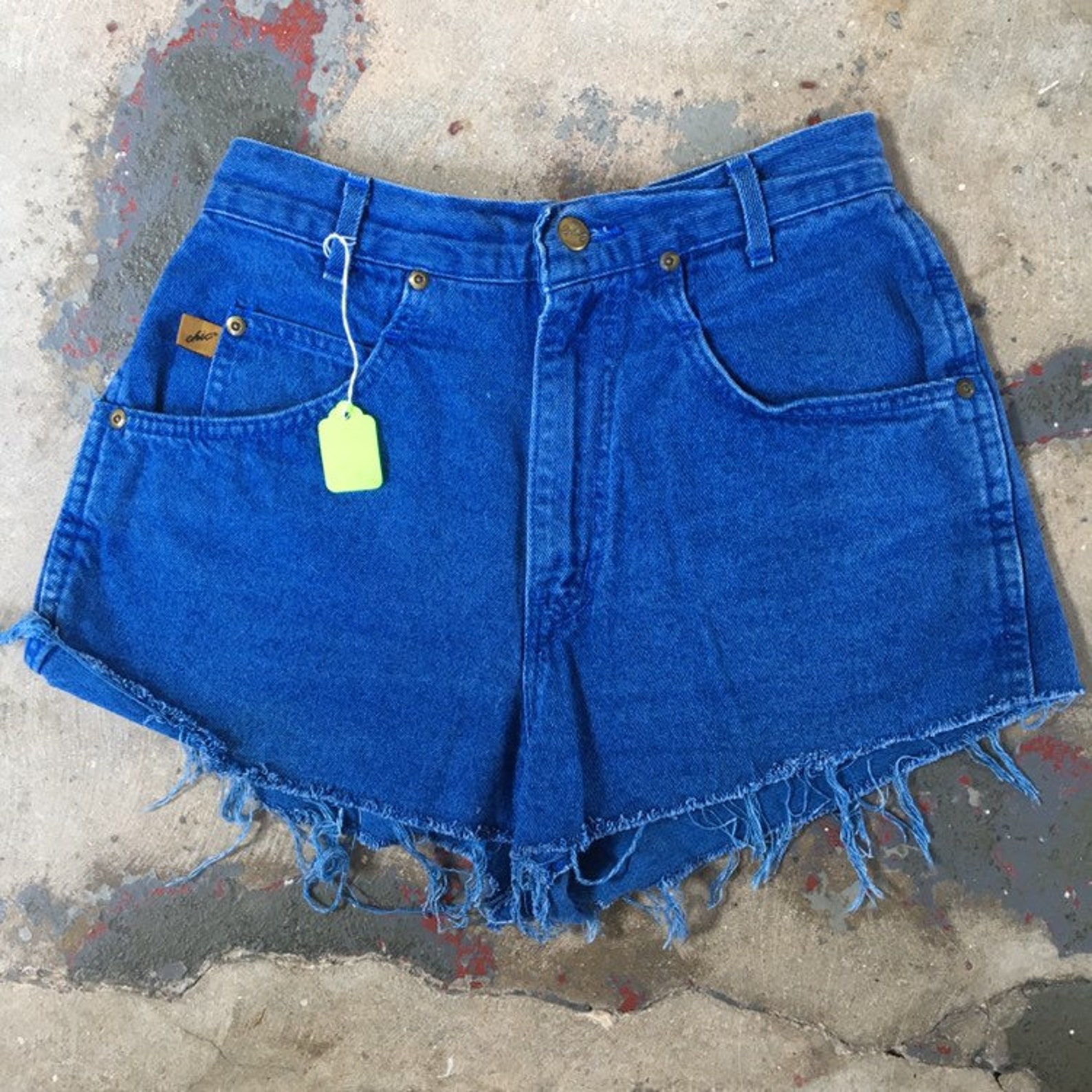 Chic Daisy Dukes Cobalt Blue Cutoff Jean Shorts 3 4 Etsy