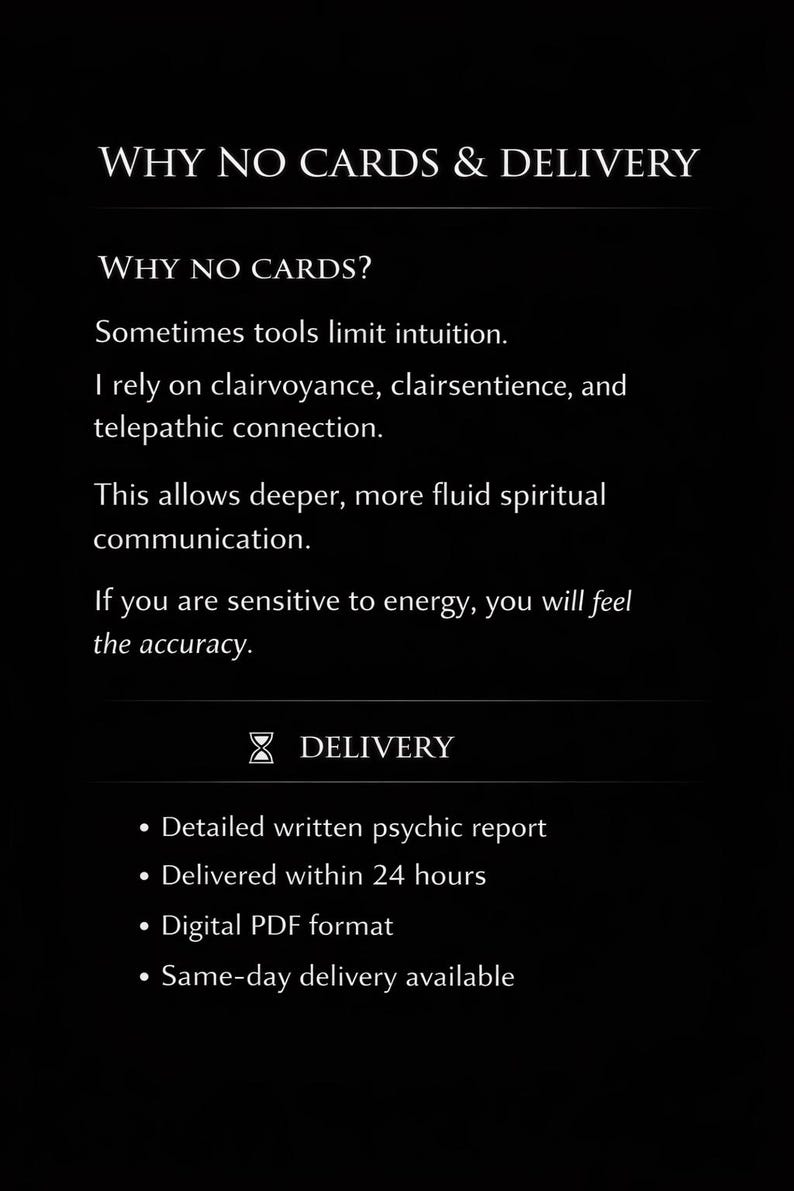 No Cards Clairvoyant Reading, Same Hour, Psychic Spiritual Advice, Blind Reading image 4