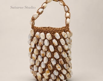 Stone Covered Mini Summer Bag Raffia Style Tote Bag