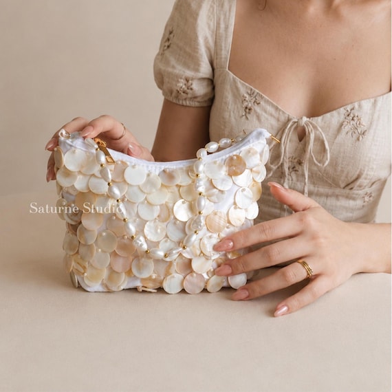 Mother of Pearl bag shell crossbody bag bridal purse