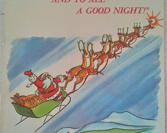 Vintage Christmas Illustration Of Santa Claus From Rudolph the Red Nosed Reindeer 1960