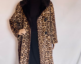 90s Y2k Vintage Fur Trim Denim Jacket Leopard Print Fur Collar