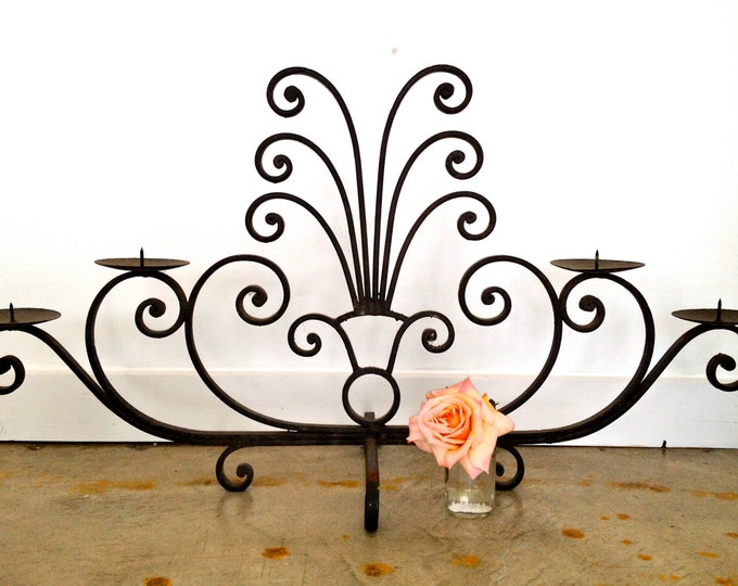 Vintage Wrought Iron Tabletop Candelabra Arte De Mexico Etsy