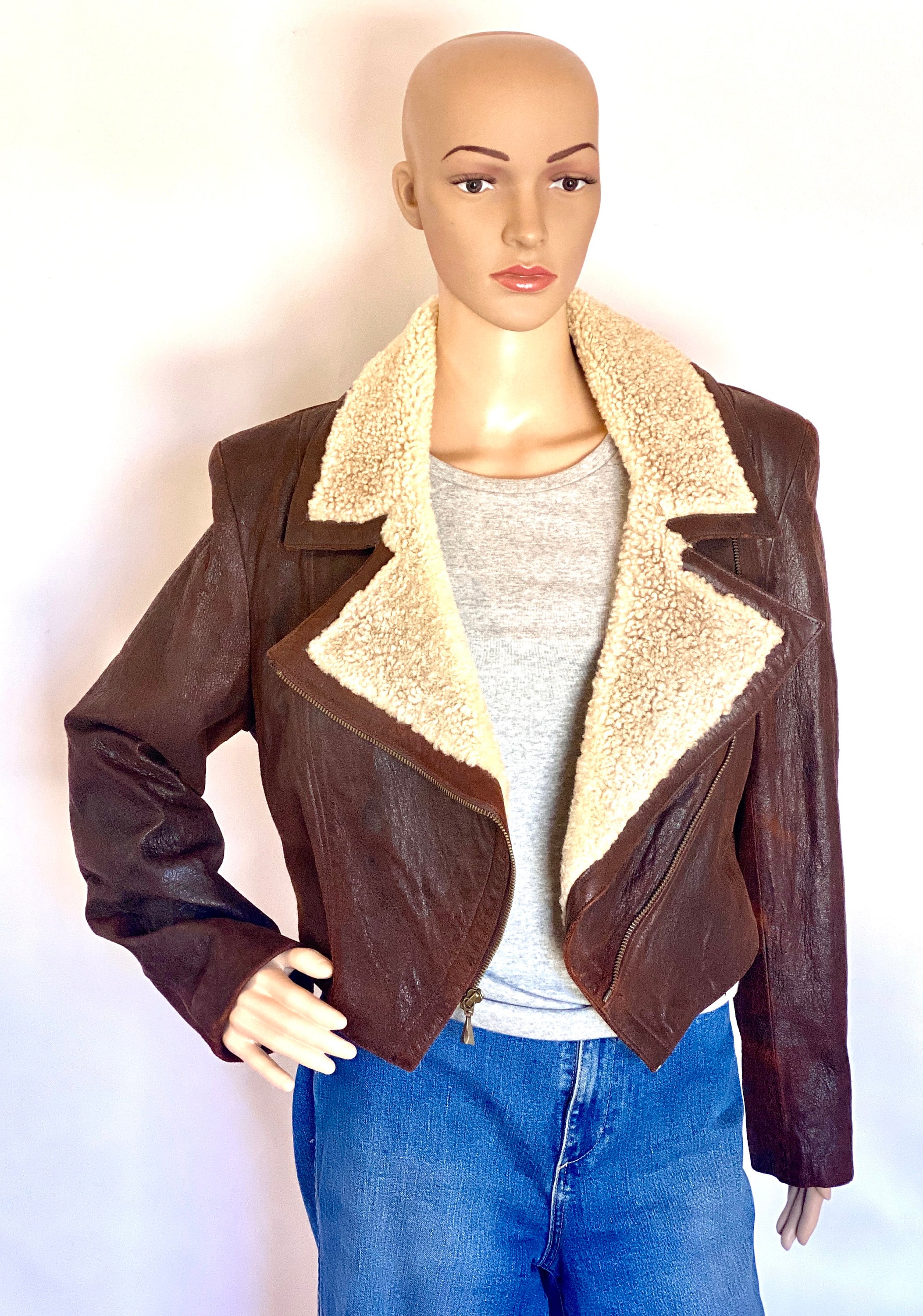 Vintage Amelia Earhart Style Leather Pilot Jacket bomber Etsy