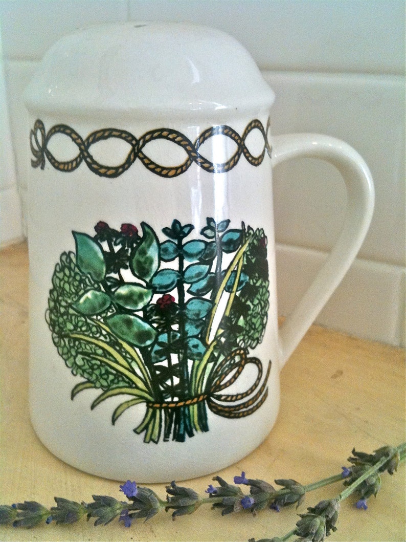 Vintage English Retro Flour Sifter Shaker Taunton Vale The Popular Herb Design 1970s Bild 2