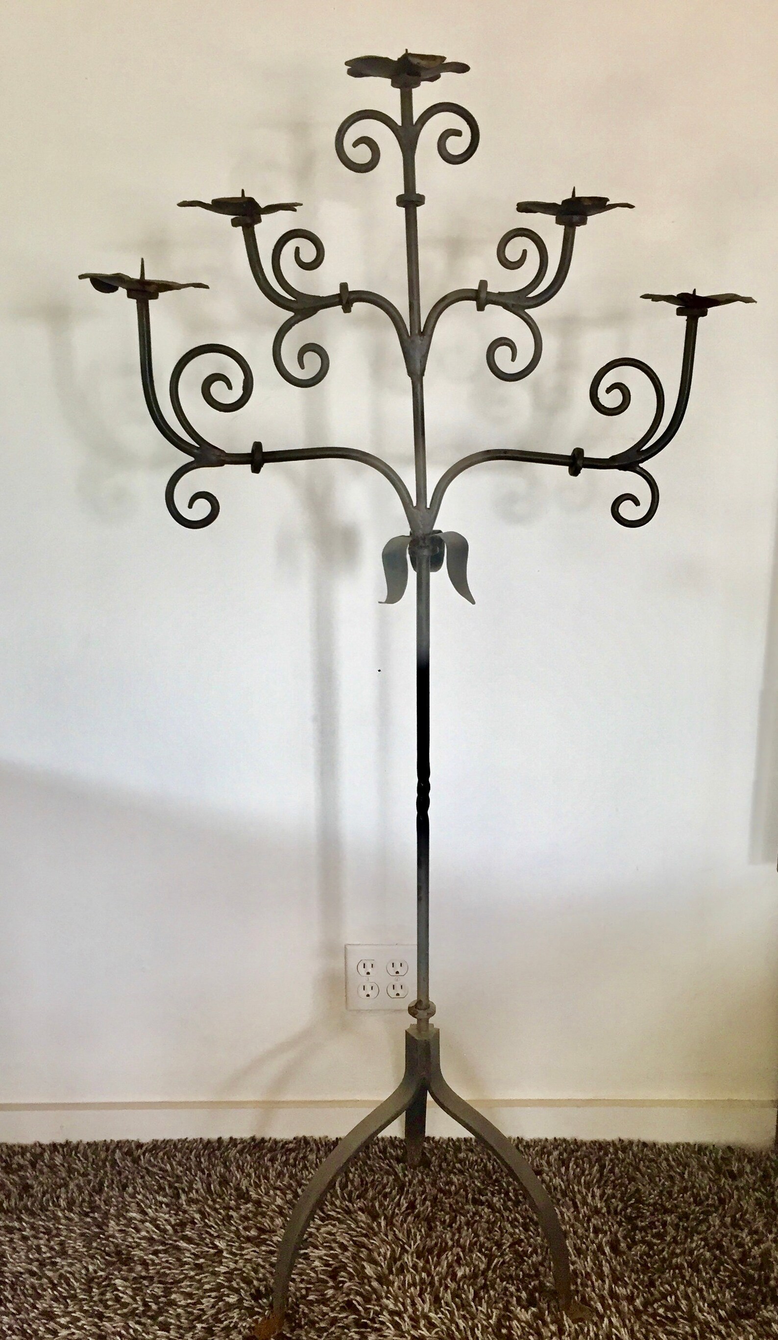 Handmade Wrought Iron Floor Candelabra 5Ft tall/Local PickUp Etsy
