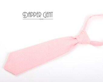 Pink Dot Boys Neck Tie, pink polka dot tie, pink boy's tie, child's tie, pink baby tie, pink dot tie pink polka dot necktie, baby pink tie