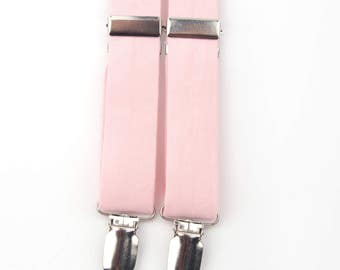 Light Pink Suspenders, rose quartz suspenders, pink suspenders, boy's suspenders, men's suspenders, pink braces, boy's braces, men's braces