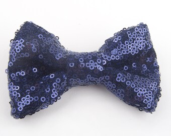 Navy Blue sequin bow tie, navy sequin bow tie, navy glitter bow tie, blue sequin bow tie, navy bow tie, blue bow tie, blue sequin bow tie