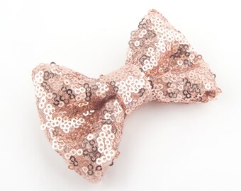 Rose gold sequin bow tie, rose gold bow tie, rose gold glitter bow tie, sequin bow tie, glitter bow tie, rose bow tie, pink sequin bow tie