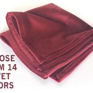 Velvet Pocket Square, choose your color, velvet handkerchief, burgundy pocket square, men's pocket square, child's pocket square, velvet image 1