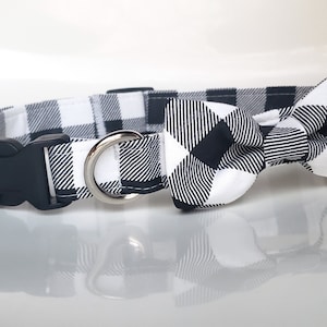 Buffalo Plaid dog collar, Buffalo plaid dog bow tie, buffalo plaid cat collar, plaid dog collar, buffalo plaid collar, black buffalo plaid