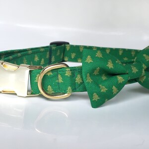 Collare per cani di Natale, Collare per cani all'albero di Natale, Collare per cani verdi, Papillon per cani di Natale, Collare per gatti di Natale, Collare per albero di Natale