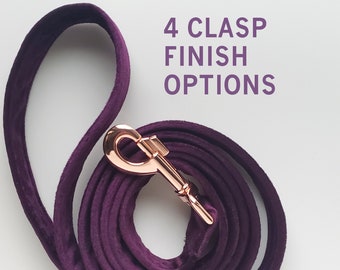 Correa de terciopelo de ciruela, correa de terciopelo púrpura, correa de perro, correa de perro de terciopelo, correa de perro de 1 "de ancho, correa de perro de 5 ', correa de perro de color púrpura intenso