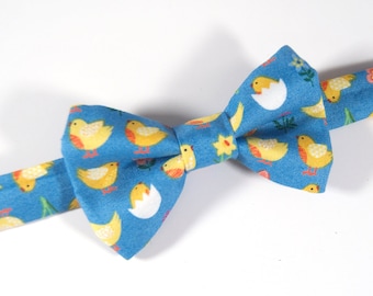 Easter bow tie, easter chicks bow tie, blue easter bow tie, chicken bow tie, blue easter bow tie, boy's easter bow tie, men's easter bow tie