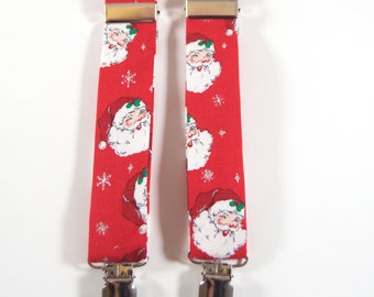 Santa suspenders, christmas suspenders, christmas braces, holiday suspenders, santa braces, santa accessories, boy's suspenders, christmas