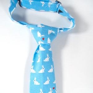 Bunnies Easter Tie, Blue easter tie, Easter bunny tie, neck tie for easter, boy&#39;s easter tie, baby easter tie, toddler easter tie, necktie