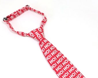 Red Santa tie, Red tie, Red christmas tie, boy's christmas tie, red necktie, ho ho ho tie, santa necktie, boy's accessories, red necktie