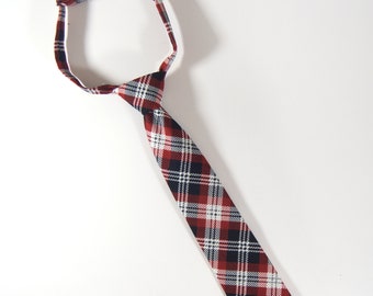 Red & Black plaid tie, plaid necktie, red plaid tie, boy's red tie, boy's tie, baby tie, toddler tie, christmas tie, red and black necktie