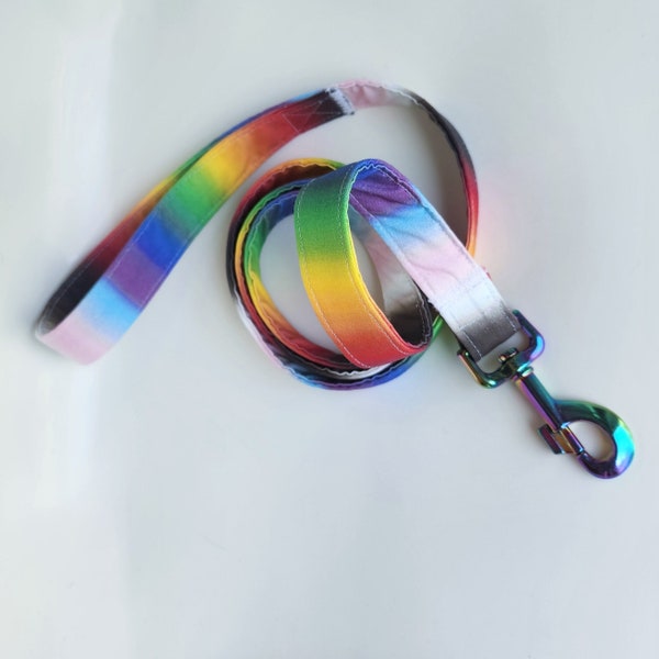 Pride Flag Leash, correa LGBT, correa de orgullo, correa de perro arcoíris, correa a juego, correa de perro de 1" de ancho, correa de perro de 5', correa de perro de orgullo, correa LGBTQ