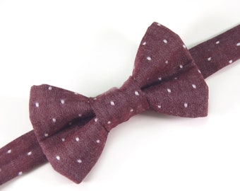 Burgundy dot bow tie, burgundy polka dot, burgundy bow tie, boy's burgundy bow tie, men's burgundy bow tie, burgundy dots, wine bow tie