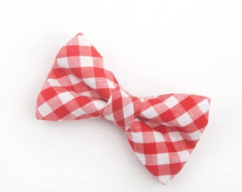 Red Gingham Bow tie, Red check bow tie, red and white bow tie, Christmas bow tie, holiday bow tie, red christmas bow tie, red bow tie, check