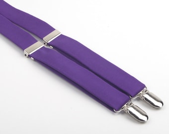 Royal Purple suspenders, purple suspenders, boys suspenders, boys braces, purple braces, men's suspenders, violet suspenders, men's braces