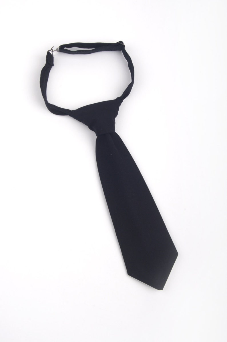 Black Necktie Boys Black Necktie Black Boys Tie Pretied Etsy