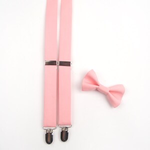 Cotton Candy pink bow tie & suspenders, pink suspenders, mens pink bow tie, pink bow tie, ring bearer outfit, pink braces, boys pink bow tie
