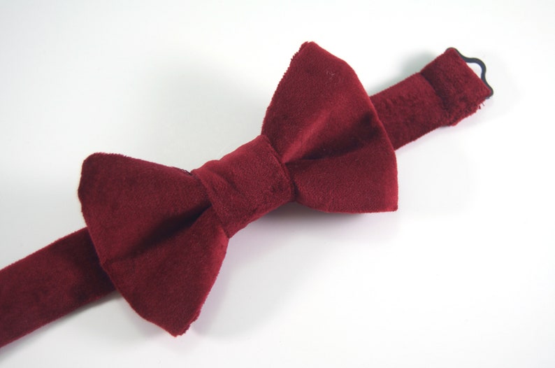 burgundy velvet bow tie and suspenders