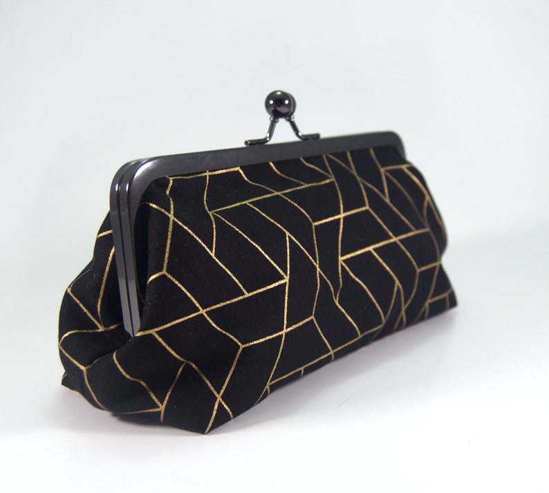 Black and Gold Clutch black clutch black and gold purse Etsy
