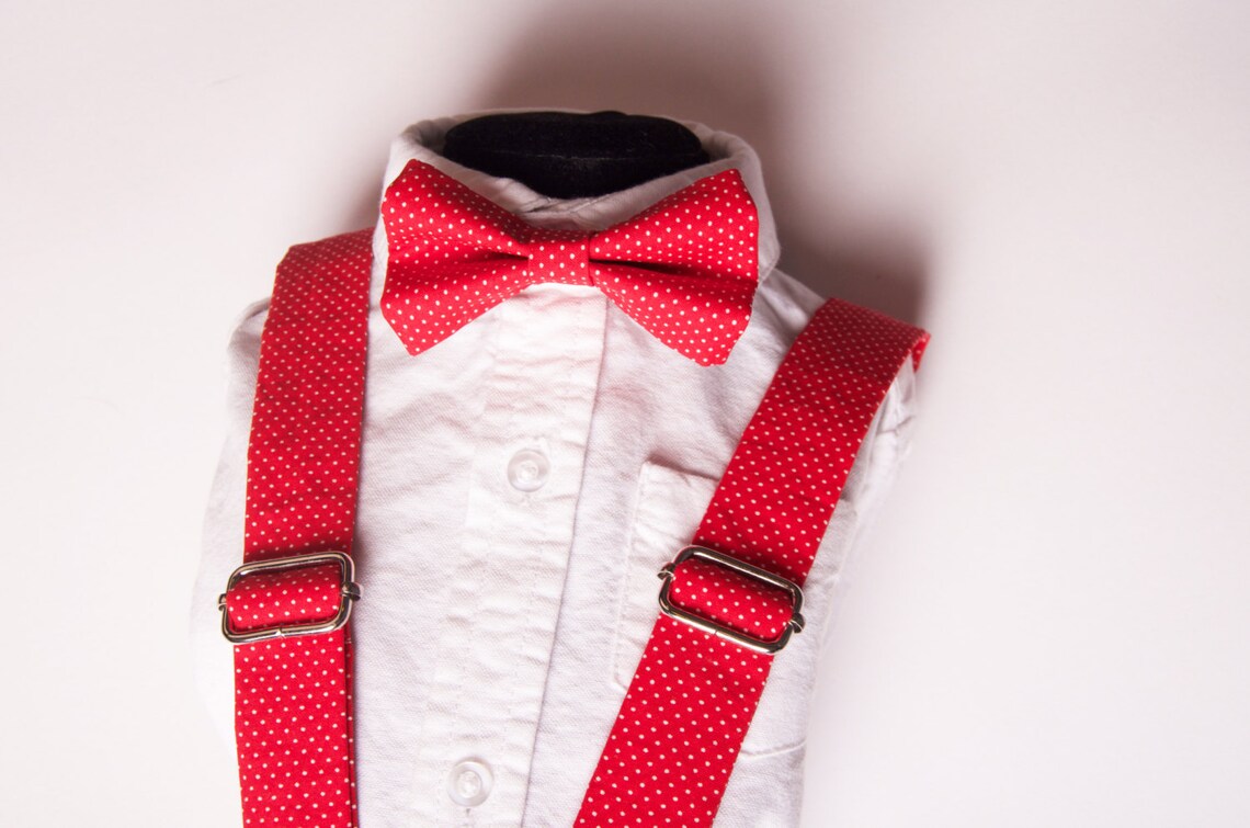 polka dot bow tie and suspenders