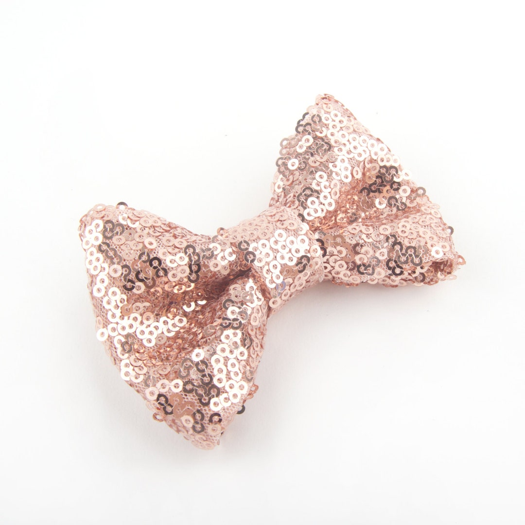 sequin bow tie gold