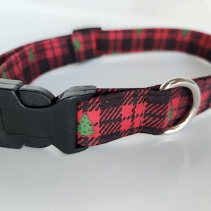 Plaid Christmas dog collar, plaid Christmas collar, Christmas dog bow tie, Christmas collar, collar and bow tie, Plaid dog collar, dog bow