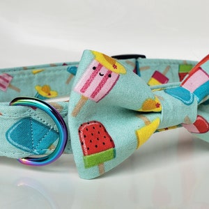 Popsicles Collar with bow tie, dog collar bow tie, cat collar bow tie, summer dog collar, summer cat collar, summer dog bow tie, dog collar