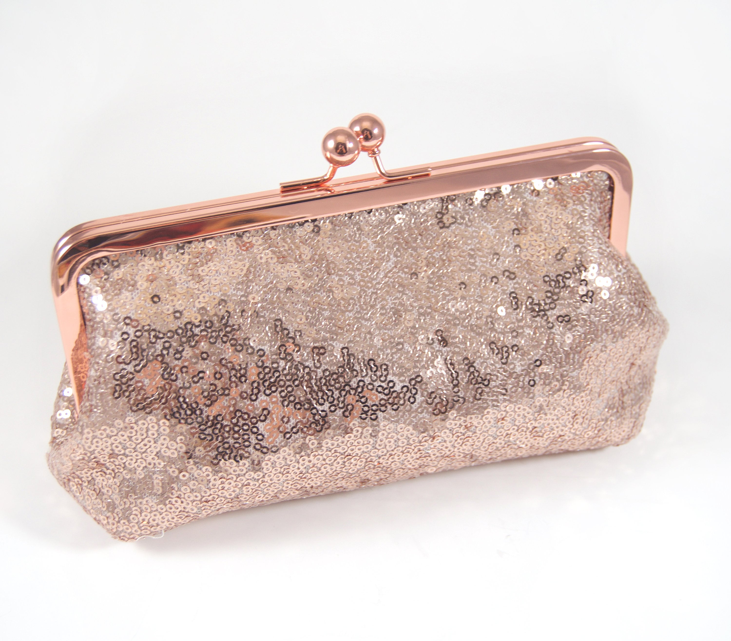 Rose Gold Sequin Clutch, Rose Gold Sequin Purse, Rose Gold Sequins,  Bridesmaid Clutch, Rose Gold Wedding, Rose Gold Handbag, Sequins Clutch 