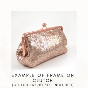 8 x 3 Rose Gold Clutch Frame, Clutch frame, purse frame, Rose Gold purse frame, 8 x 3 clutch frame, kisslock frame, 8 inch clutch frame image 7