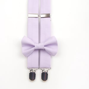 Lavender bow tie & suspenders, purple suspenders, purple bow tie, ring bearer outfit, boys bow tie, toddler suspenders, lilac suspenders