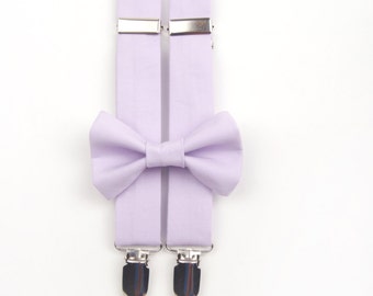 Lavender bow tie & suspenders, purple suspenders, purple bow tie, ring bearer outfit, boys bow tie, toddler suspenders, lilac suspenders