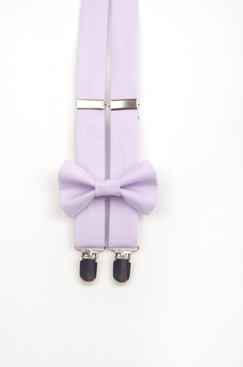Lavender bow tie & suspenders purple suspenders purple bow Etsy
