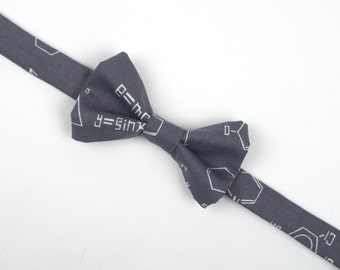 Chemistry Bow Tie, math bow tie, grey bow tie, men's bow tie, boys bow tie, toddler bow tie, baby bow tie, science bow tie, grey bow tie